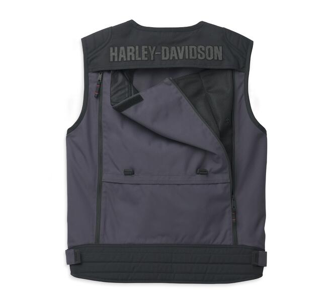 HARLEY DAVIDSON BAGGER TEXTILE RIDING VEST GREY/ W BACKPACK