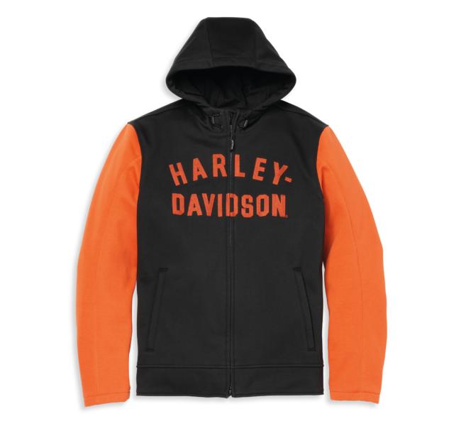 HARLEY DAVIDSON HOODIE-DEFLECTOR,TEXTILE,RIDING,BLK/ORG