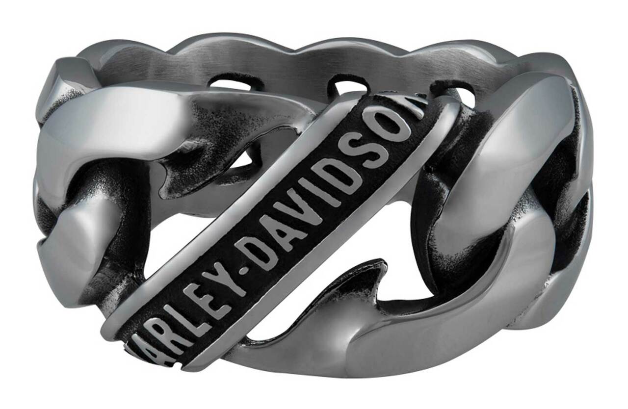HARLEY DAVIDSON® MEN’S BANNER CURB CHAIN LINK STEEL BAND STAINLESS
