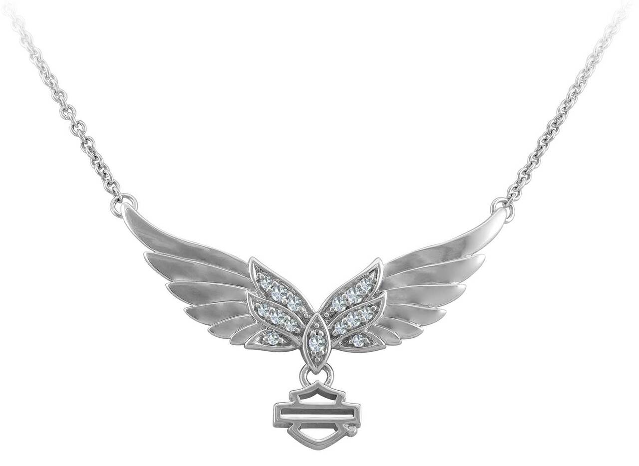 HARLEY DAVIDSON BLING WING B&S NECKLACE SIZE 16