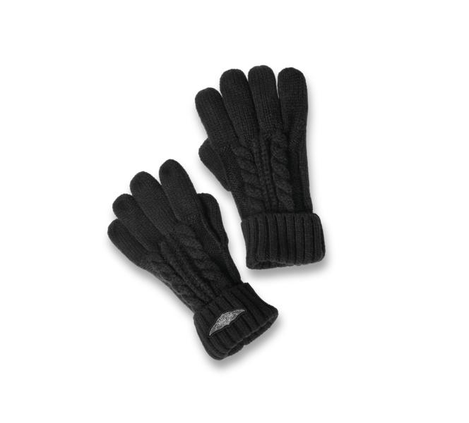 Harley Davidson women’s Silver Wing Knit Hat and Glove Set