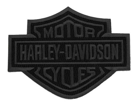 HARLEY-DAVIDSON® 4″ EMBROIDERED BLACK BAR & SHIELD LOGO EMBLEM