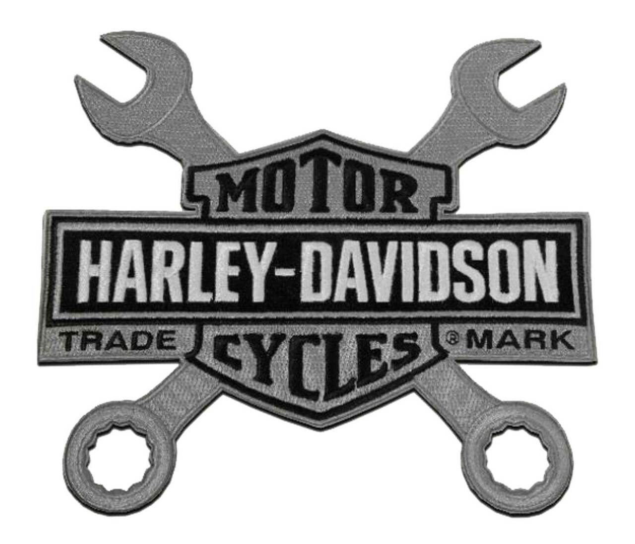 HARLEY-DAVIDSON® 4 in. EMBROIDERED WRENCHES BAR & SHIELD LOGO EMBLEM