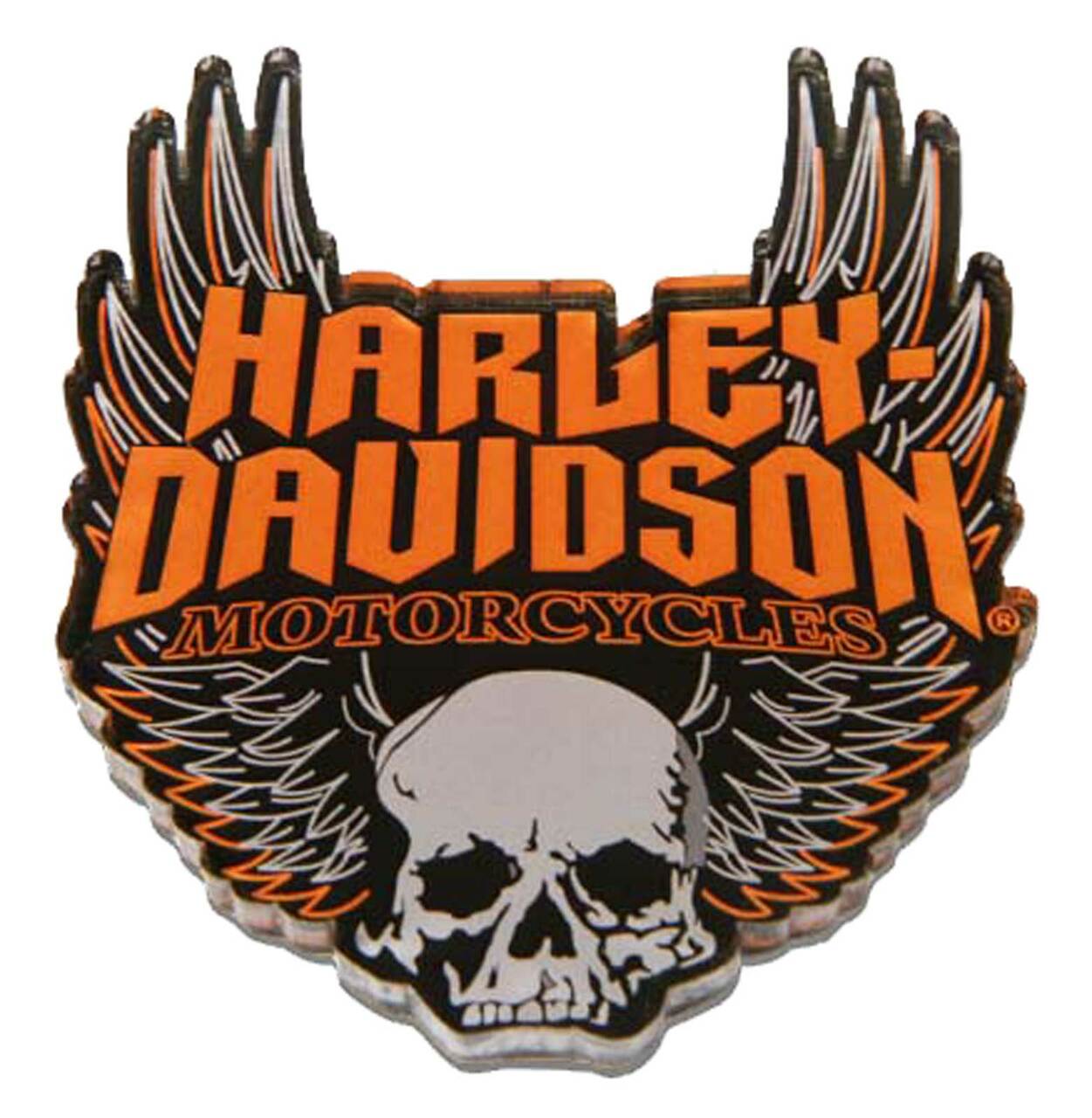 HARLEY DAVIDSON MAGNET 3'' H-D STOCK SKULL W/WINGS MAGNET