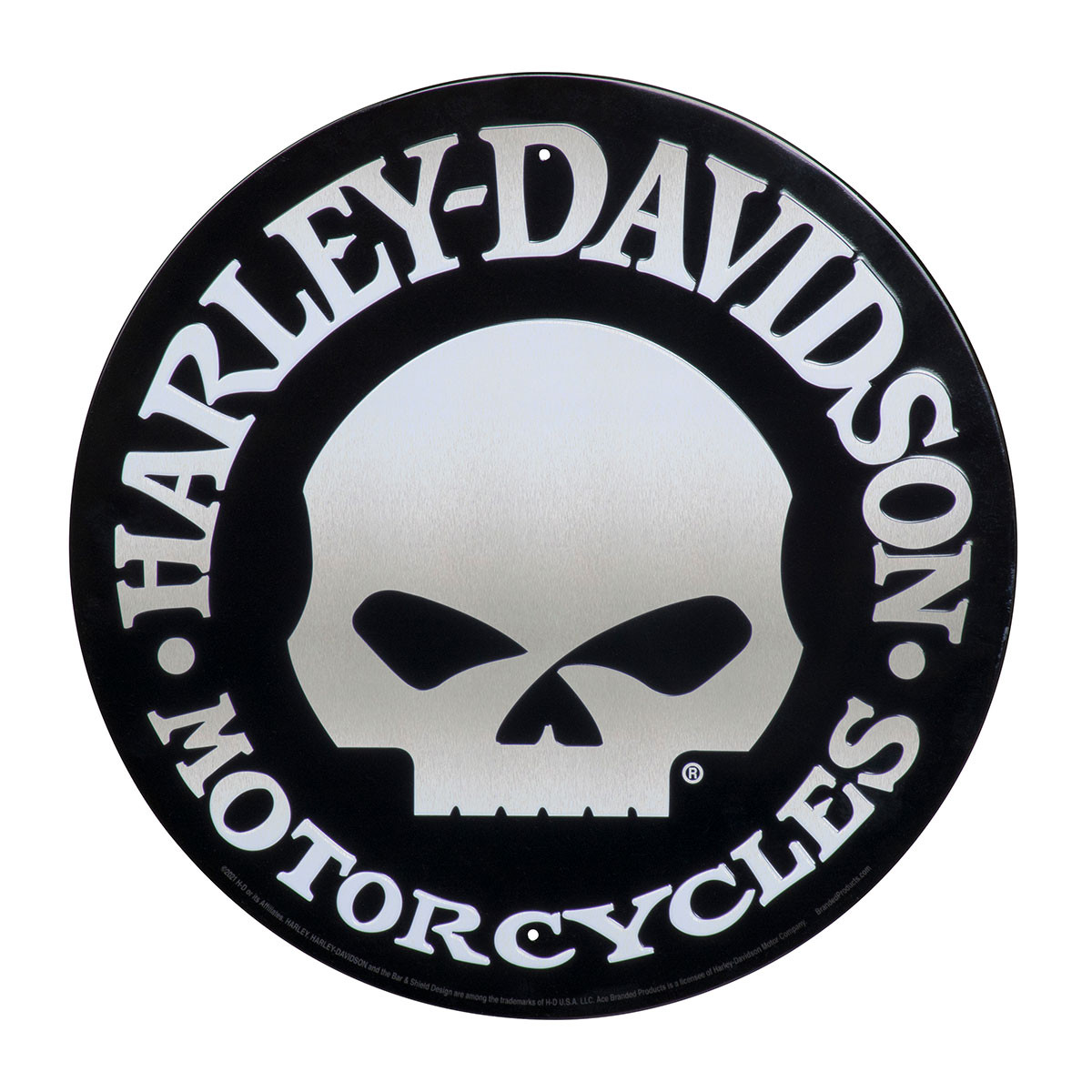 HARLEY DAVIDSON SKULL TIN SIGN