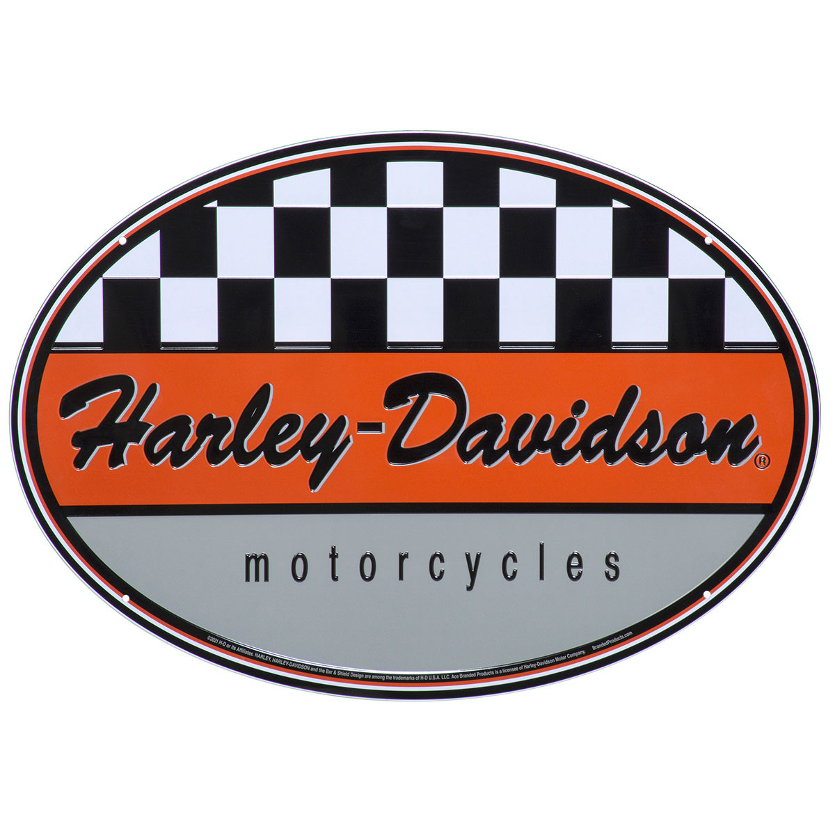 HARLEY DAVIDSON RACING OVAL TIN SIGN