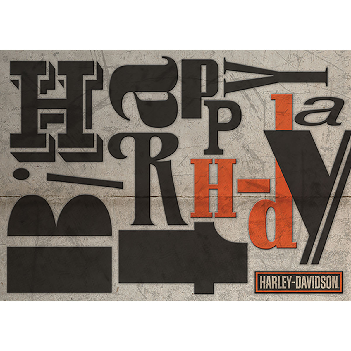 HARLEY DAVIDSON TUMBLE-BIRTHDAY CARD