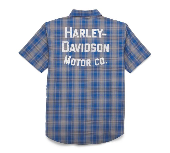 HARLEY DAVIDSON SHIRT-WOVEN,GREY PLAID