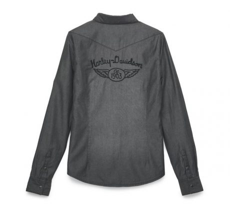 HARLEY DAVIDSON SHIRT-WOVEN,BLACK