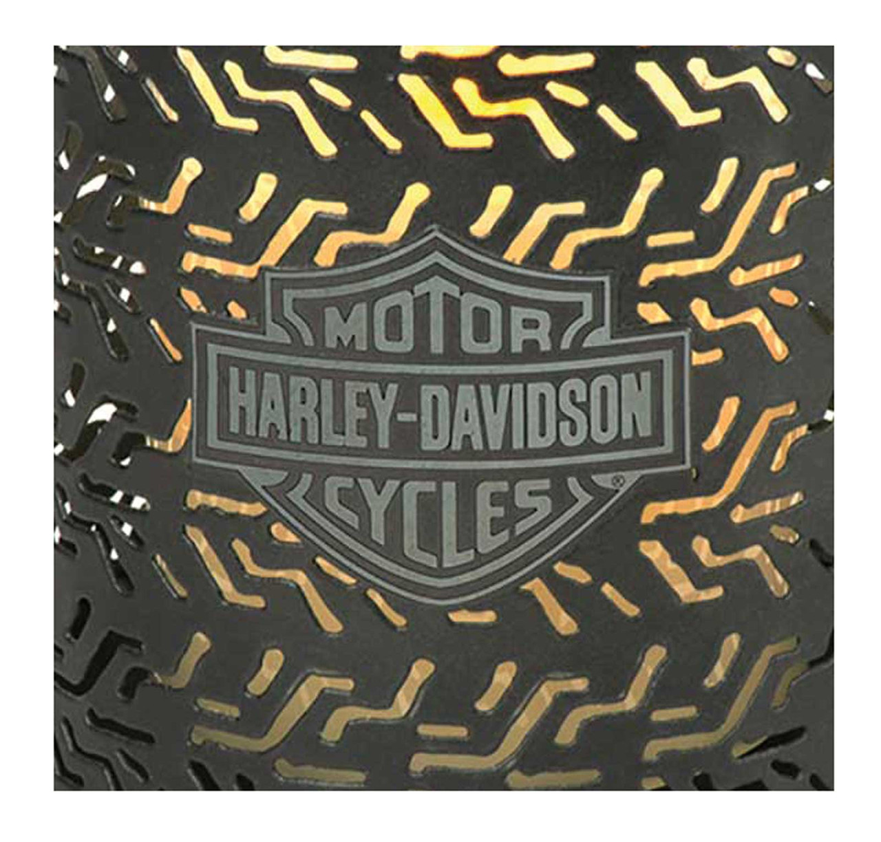 Porte-bougie en métal avec base en bois