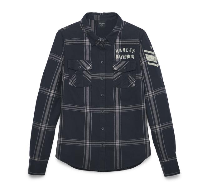 HARLEY DAVIDSON SHIRT-WOVEN,BLACK