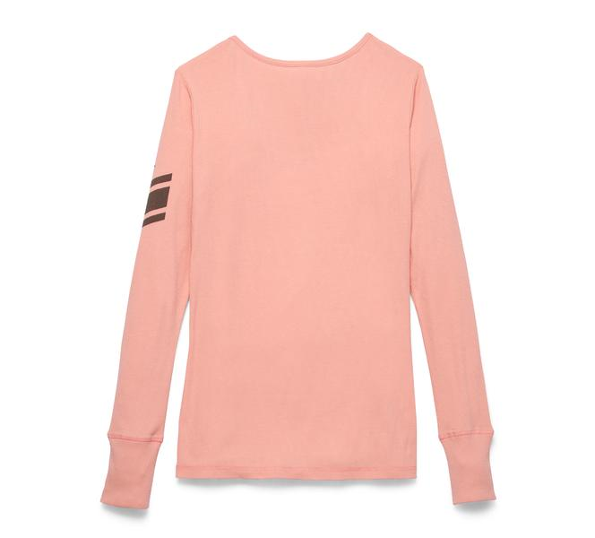 HARLEY DAVIDSON HENLEY-KNIT,PINK