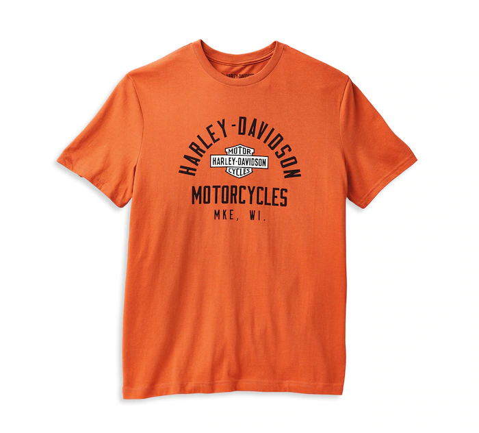 HARLEY DAVIDSON TEE-KNIT,ORANGE