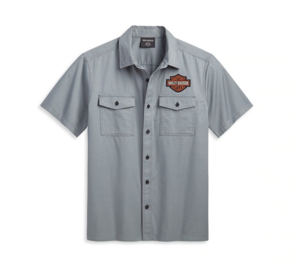Harley Davidson Men's Bar & Shield SS Shirt,Blue