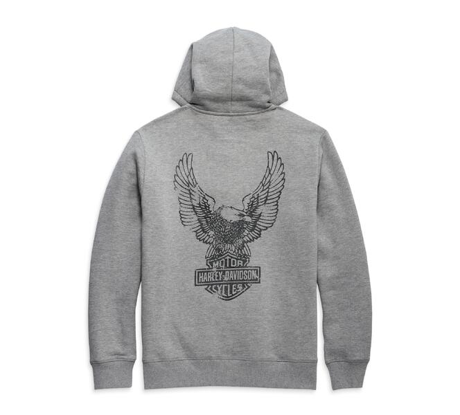 HARLEY DAVIDSON HOODIE-KNIT,GREY HEATHER