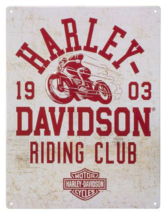 Harley Davidson® Riding Club Tin Sign | Distressed