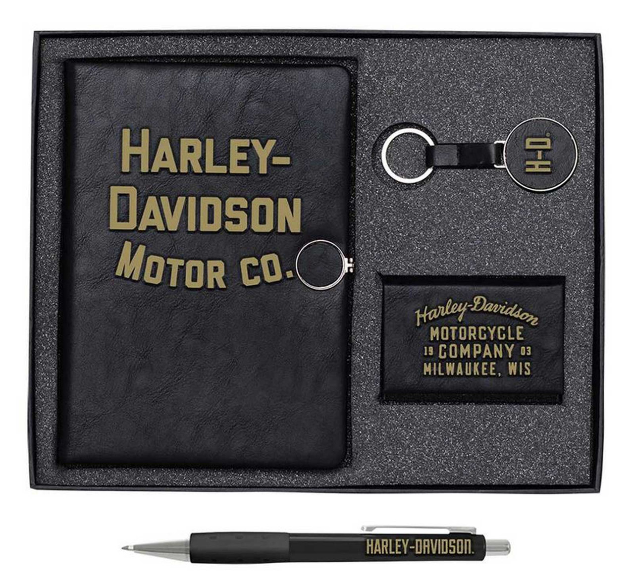 Harley-Davidson® Motor Co. Executive Office Planner & Pen Gift Set - Black