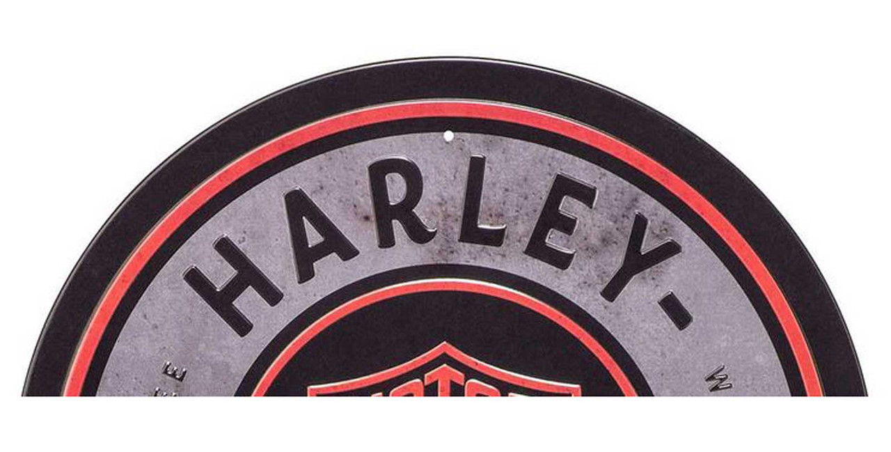 Harley-Davidson® Embossed Round Tin Sign, Iconic Bar & Shield Logo