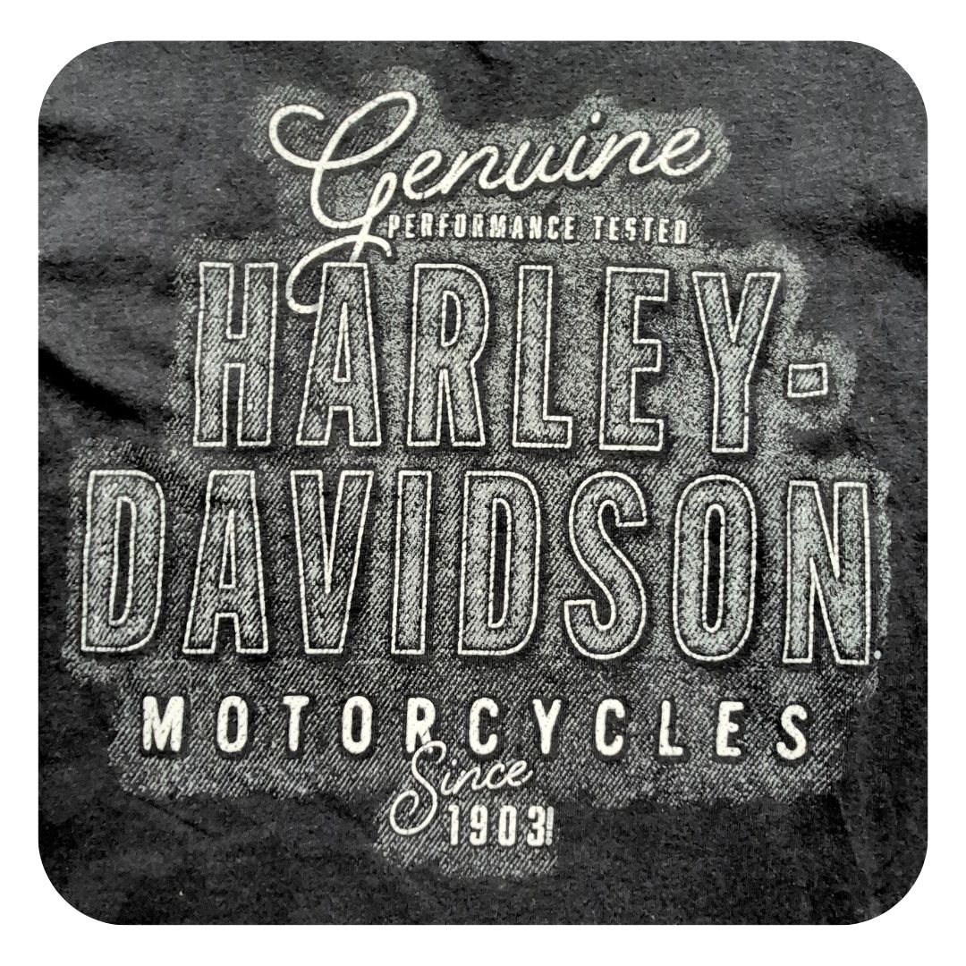 HARLEY DAVIDSON BLACK DENIM LDS V-NCK T BLACK