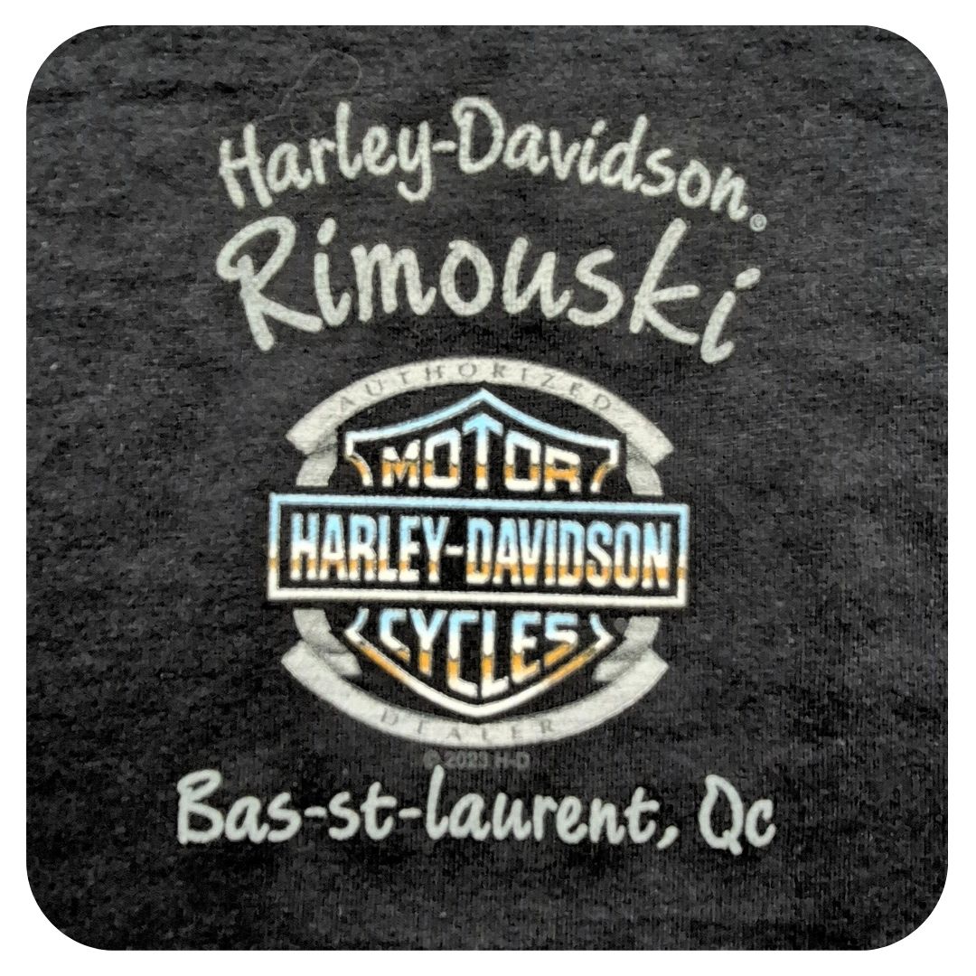 HARLEY DAVIDSON BLACK DENIM LDS V-NCK T BLACK