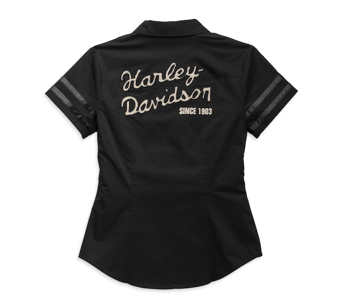 Harley Davidson Women’s Artisan Zip Front Shirt – Black Beauty