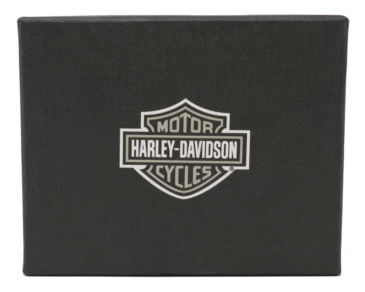 Harley-Davidson Men’s Bar & Shield Leather Tri-Fold Wallet Boxed Gift Set- Black