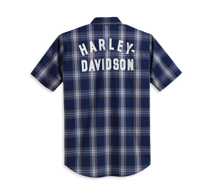 HARLEY DAVIDSON SHIRT-WOVEN,BLUE PLAID