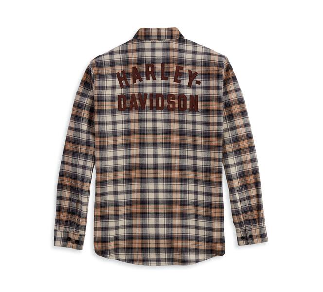 HARLEY DAVIDSON SHIRT-WOVEN,BROWN PLAID