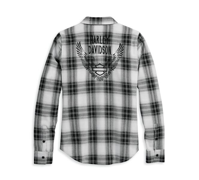 HARLEY DAVIDSON SHIRT-WOVEN,BLACK PLAID