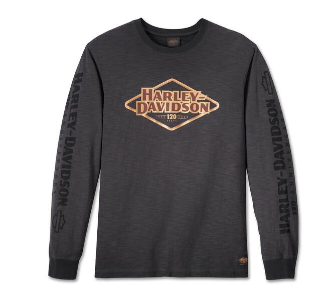 HARLEY DAVIDSON TEE-120TH,KNIT,DARK GREY