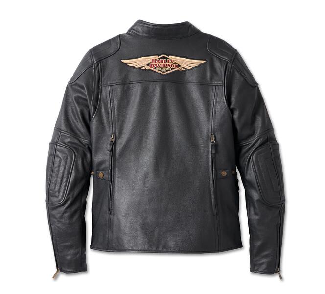 HARLEY DAVIDSON JACKET-120TH,NOSTALGIA,TRPL VNT,LTHR,BLK