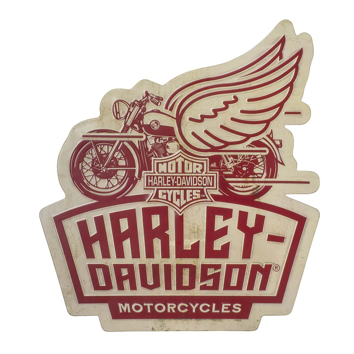 HARLEY DAVIDSON WINGED MOTORCYCLE METAL SIGN