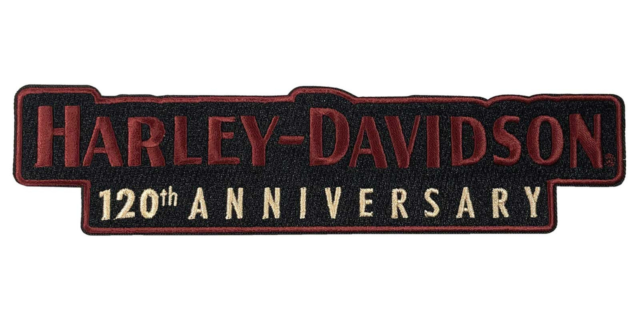 HARLEY DAVIDSON PATCH 8'' 120TH HARLEY EMBROIDERED BINCH ROCKER BACK PATCH