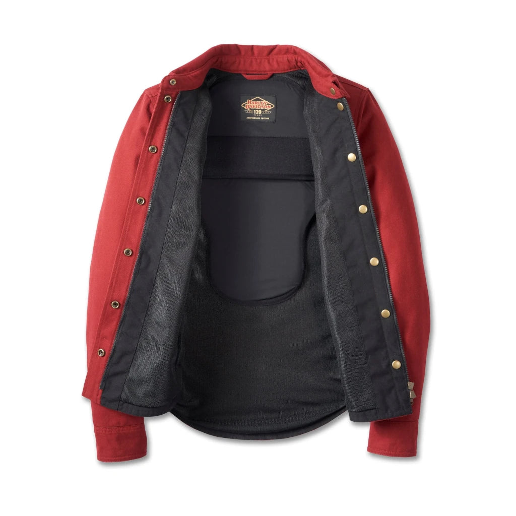 Veste chemise 120ᵉ Anniversaire pour femmes – Rouge et noir