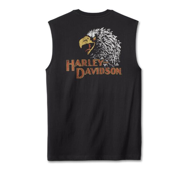 HARLEY DAVIDSON MUSCLE TEE-KNIT,BLACK