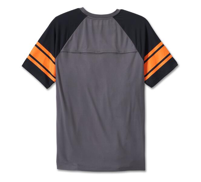 HARLEY DAVIDSON TEE-KNIT,COLORBLOCK DARK GREY