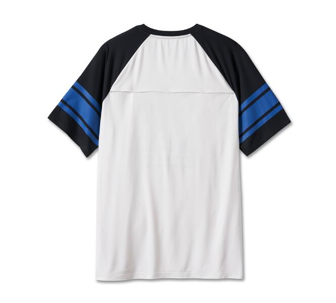 HARLEY DAVIDSON TEE-KNIT,COLORBLOCK WHITE