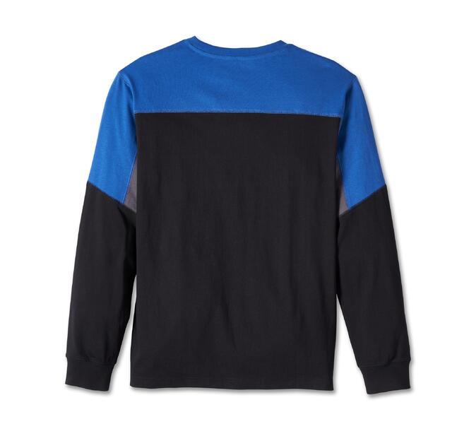 HARLEY DAVIDSON TEE-KNIT,COLORBLOCK BLUE