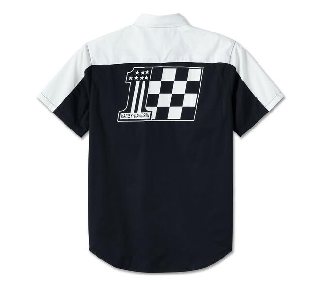 HARLEY DAVIDSON SHIRT-WOVEN,WHITE COLORBLOCK