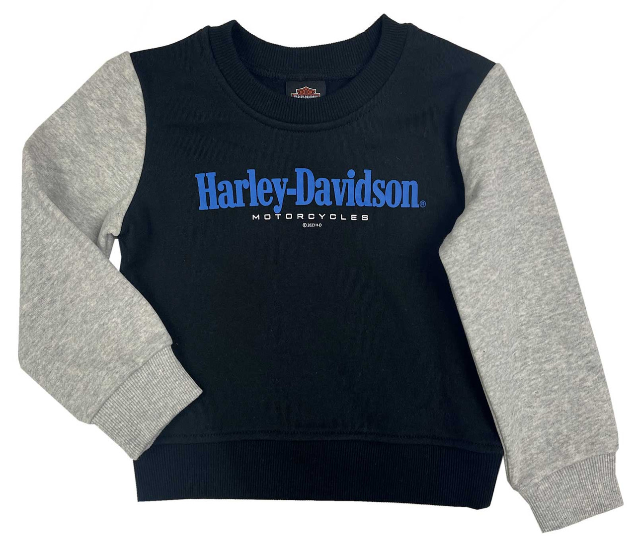 HARLEY DAVIDSON BIG GRL FLC CREW PULLOVER BLACK SIZE 7/12