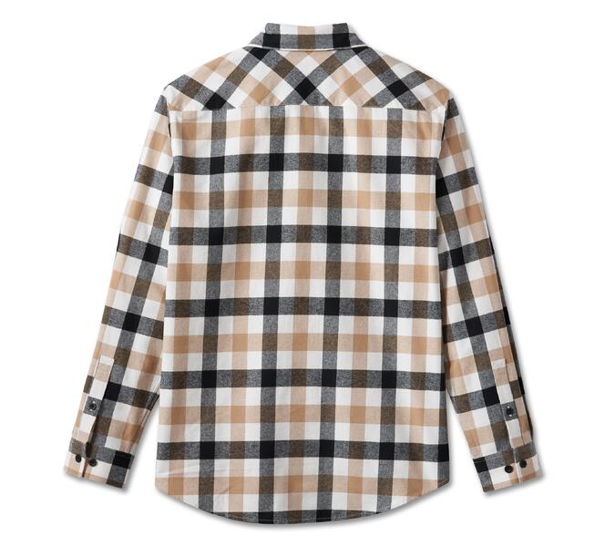 HARLEY DAVIDSON SHIRT-WOVEN,TAN PLAID