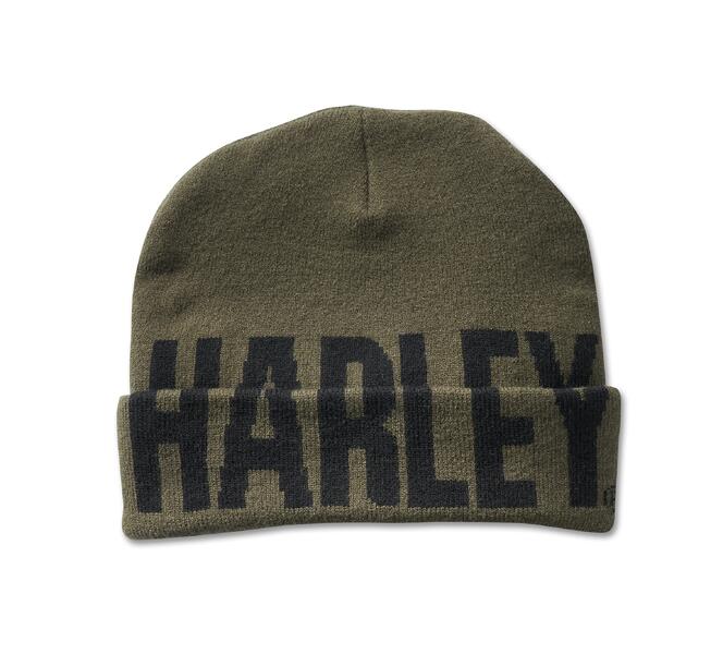 HARLEY DAVIDSON HAT-KNIT,GREEN