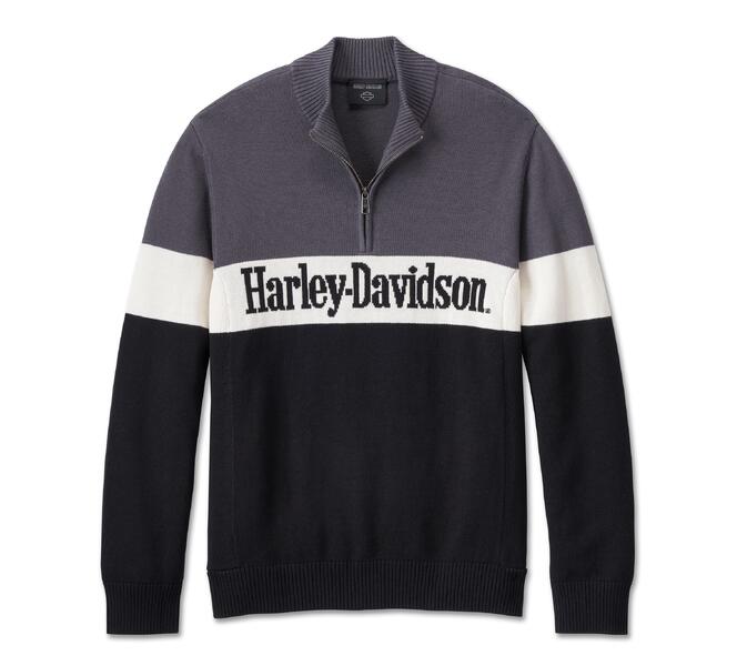 HARLEY DAVIDSON SWEATER-KNIT,BLACK COLORBLOCK