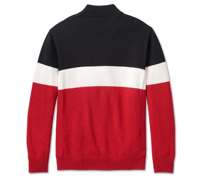 HARLEY DAVIDSON SWEATER-KNIT,RED COLORBLOCK