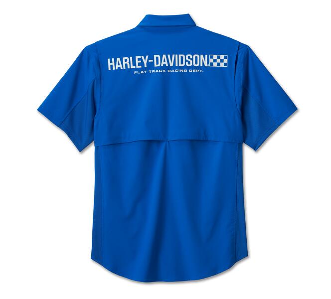 HARLEY DAVIDSON SHIRT-WOVEN,BLUE