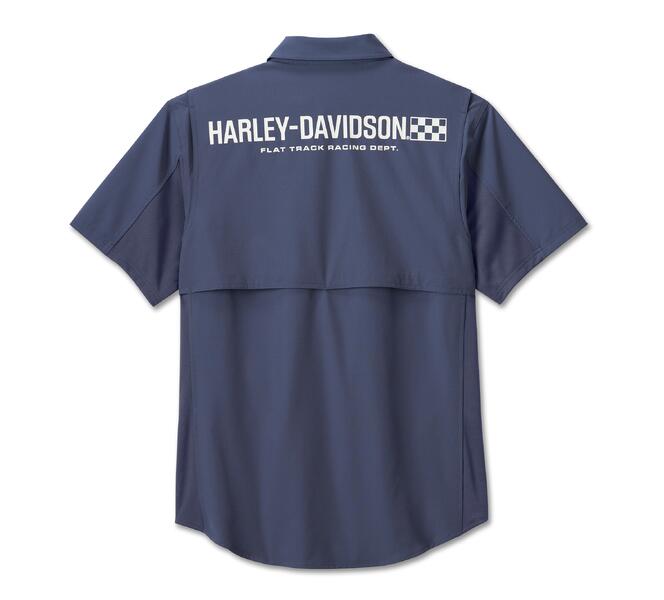 HARLEY DAVIDSON SHIRT-WOVEN,DARK BLUE