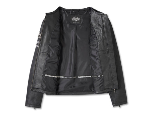 Veste en cuir 120e anniversaire pour femme – Noir