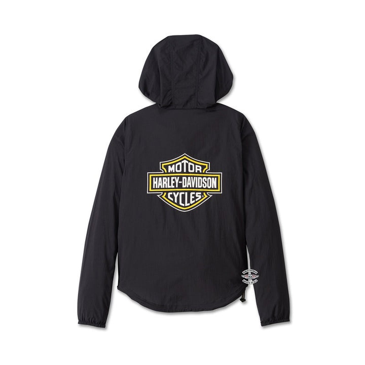 Anorak pliable pour femme – Noir et jaune