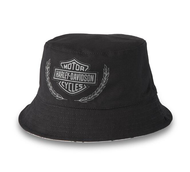 HARLEY DAVIDSON HAT-BUCKET,WOVEN,BLACK