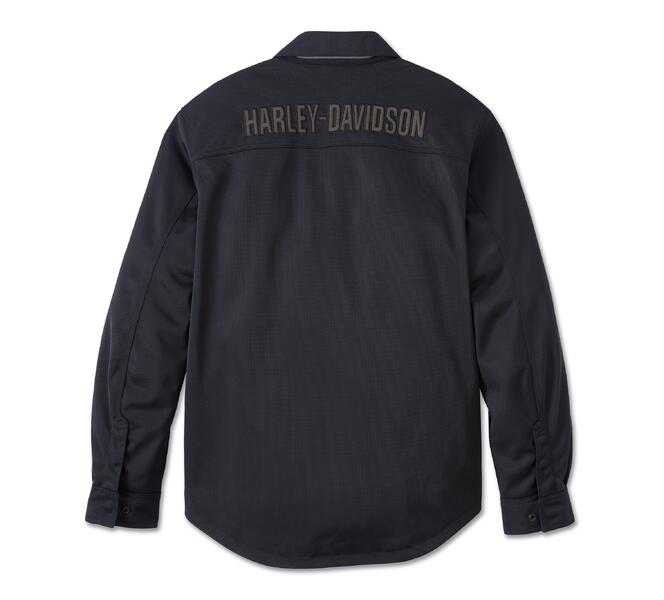 HARLEY DAVIDSON SHIRT JACKET-OPERATIVE,MESH,BLACK